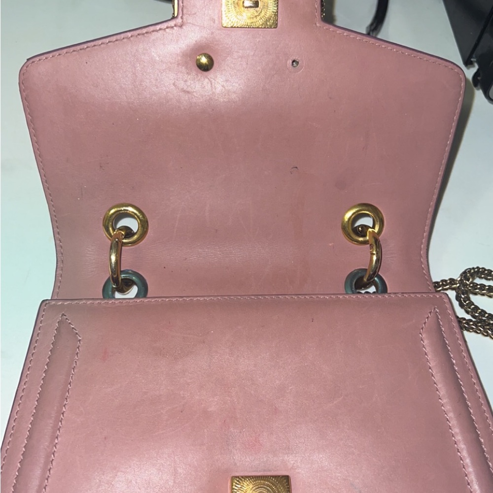 Worn make up stain used abused Dolce & Gabana bag DG AMORE